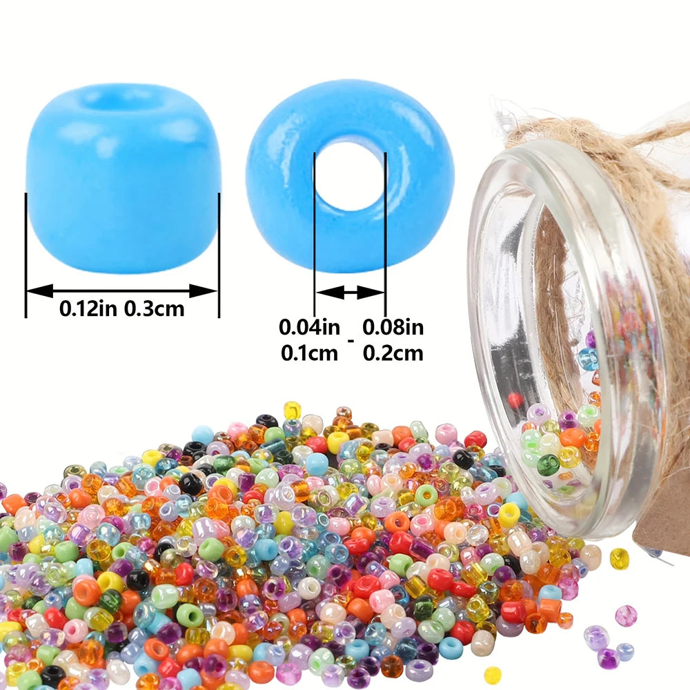 2400pcs Glass Seed Beads Mixed Colors for Jewelry Making - Smarsty