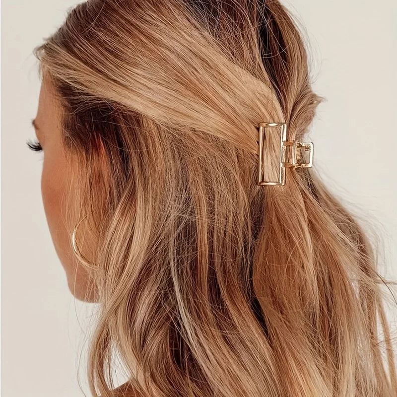 Gold Hollow Heart Mini Hair Claw Non Slip Grip Barrette - Smarsty