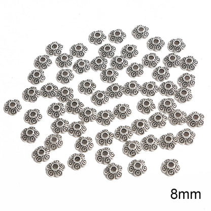 50pcs Tibetan Silver Leaf Flower Bead Caps for Jewelry Making - Smarsty