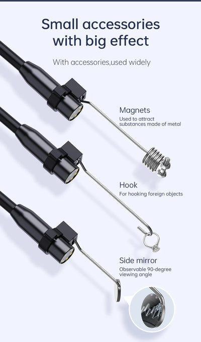 Industrial Endoscope Camera 8mm HD1080P 4.3inch IPS Screen 1080P Pipe Inspection Camera for Car Repair IP67 Waterproof 8 LEDS - Smarsty