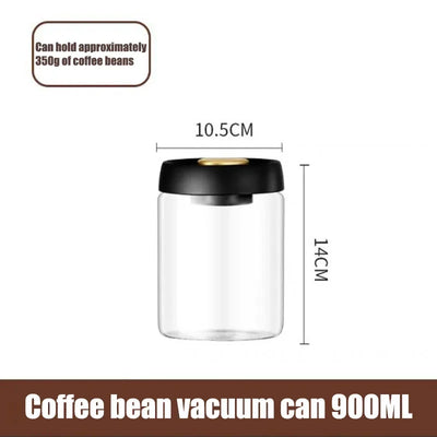 Coffee Bean Sealed Jar, Kitchen Storage, Glass Jar, Moisture-Proof, Vacuum Pressed Storage Jar, Tea, Rice, Peanut Storage by Smarsty