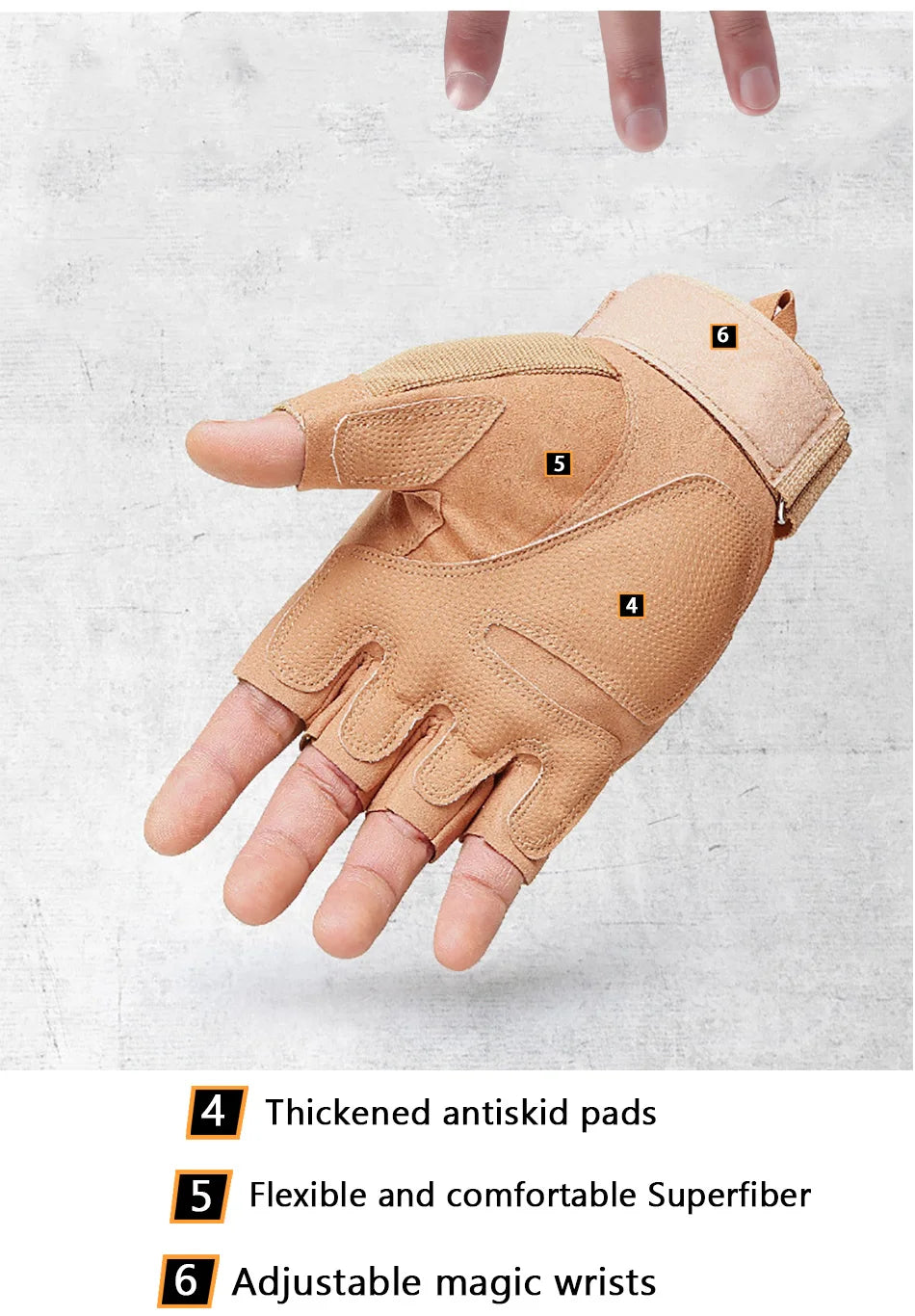 Tactical Hard Knuckle Fingerless Gloves for Combat - Smarsty