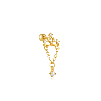 Sterling Silver Heart Zircon Stud Earrings Elegant Gift - Smarsty