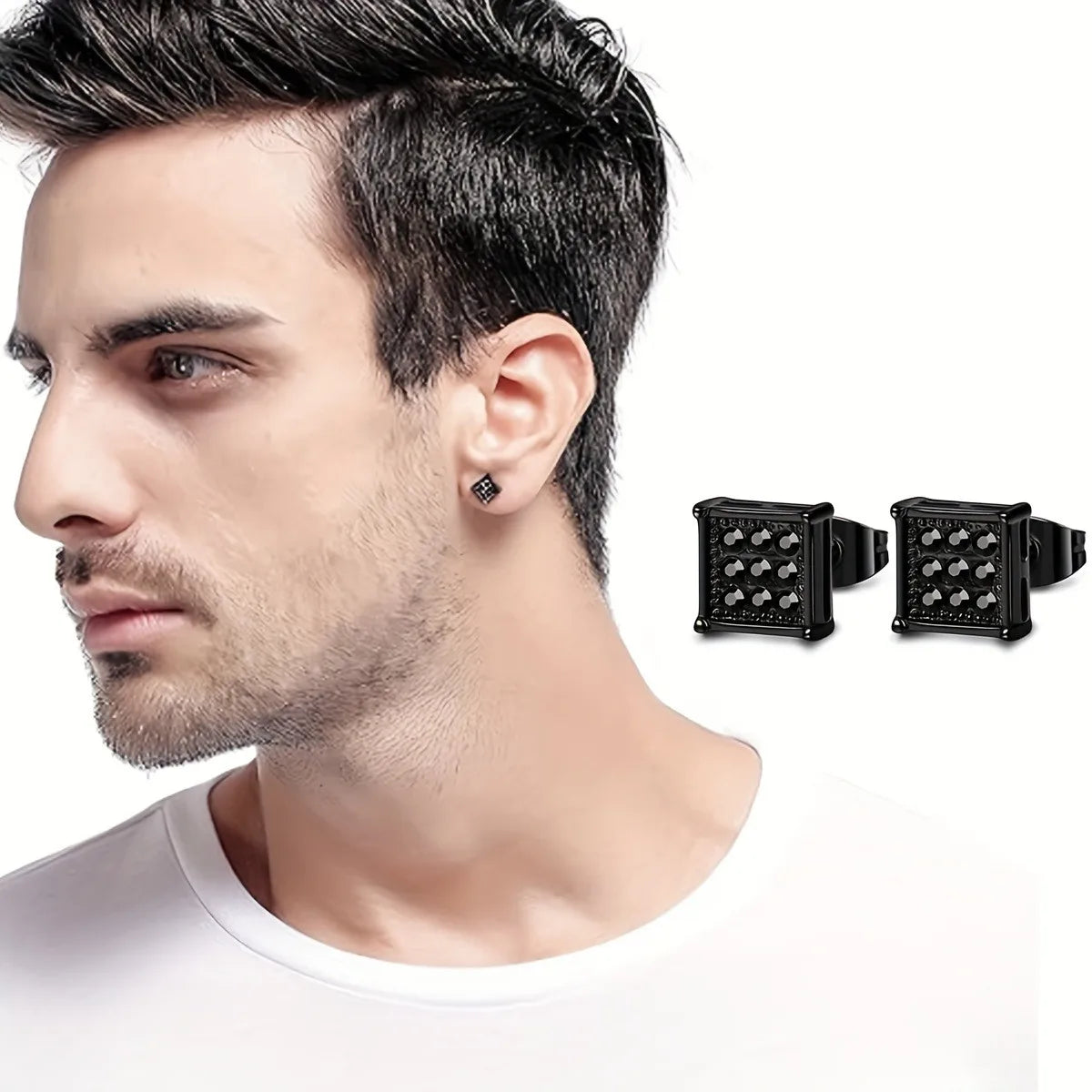 Stainless Steel Earrings Set Unisex Punk Cross Dangle - Smarsty