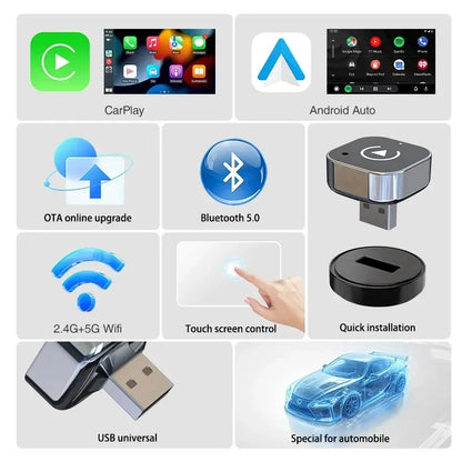 Wireless CarPlay Android Auto Adapter AI Box Universal - Smarsty