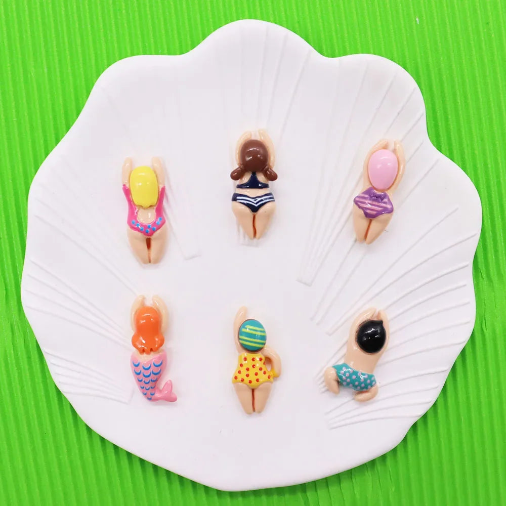 6Pcs Swimming Boys Girls Sports Resin Shoes/bags/cups  Ornaments DIY Funny Bracelet decoration Charms Fit Birthday Present