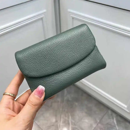 Coin Purse Genuine Cow Leather Short Wallet Trifold for Small Women's  Purses Clutch Cowhide Card Holder Travel Card Wallets