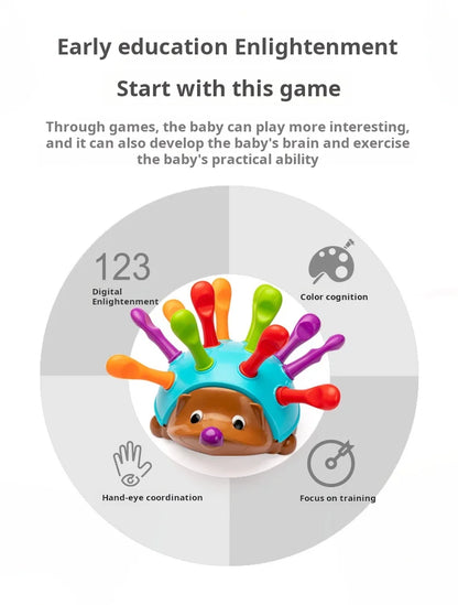 Early Education Toys Hedgehog Training Focused on Children's Fine Motor Hand-Eye Coordination Fight Inserted Toy For 1-3 Years