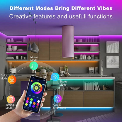 Smart LED Strip Lights with Bluetooth Control for Home Decor - Smarsty