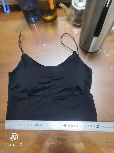 1pc Women Sexy Solid Color Camisole Ice Silk Tube Seamless Sports Tank Top Wireless Underwear Padded Bra Bralette Vest - Smarsty