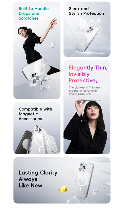 MagSafe Clear Case For iPhone 11-16 Slim Transparent - Smarsty