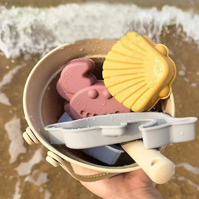 Children Silicone Beach Toy Shovel Ocean Outdoor Parent-child Beach Portable Beach Bucket Durable Sand Digging And Storage Tool by Smarsty