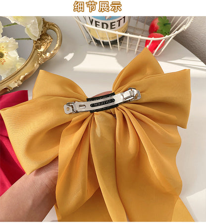 Trendy Solid Color Satin Ribbon Hair Bows for Women - Smarsty
