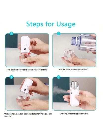 USB Mist Facial Sprayer  Humidifier Rechargeable Nebulizer Face Steamer Moisturizing Beauty Instruments Face Skin Care Tools - Smarsty