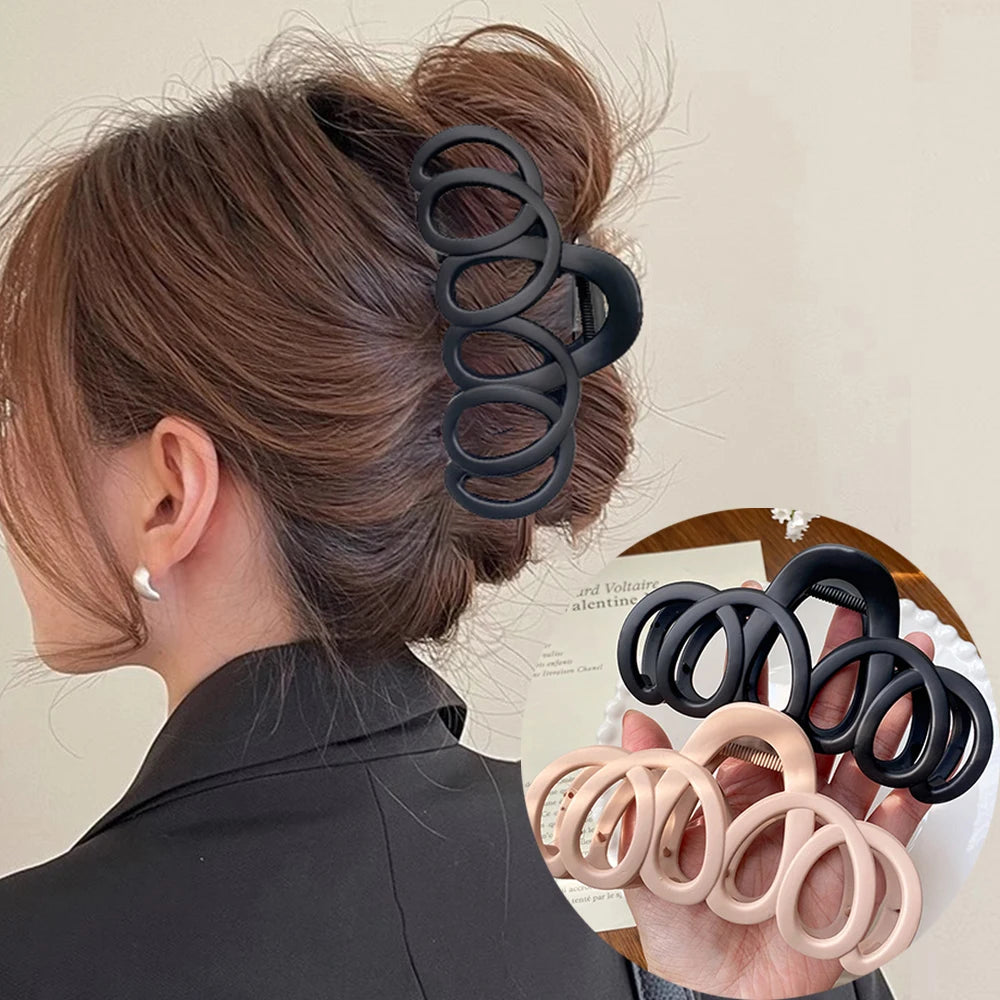 Frosted Hollow Bow Hair Claw Clip Elegant Korean Style - Smarsty