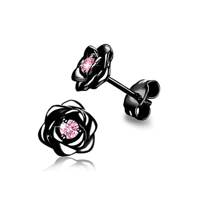 Heart Stud Earrings Cubic Zirconia Sparkling Wedding - Smarsty