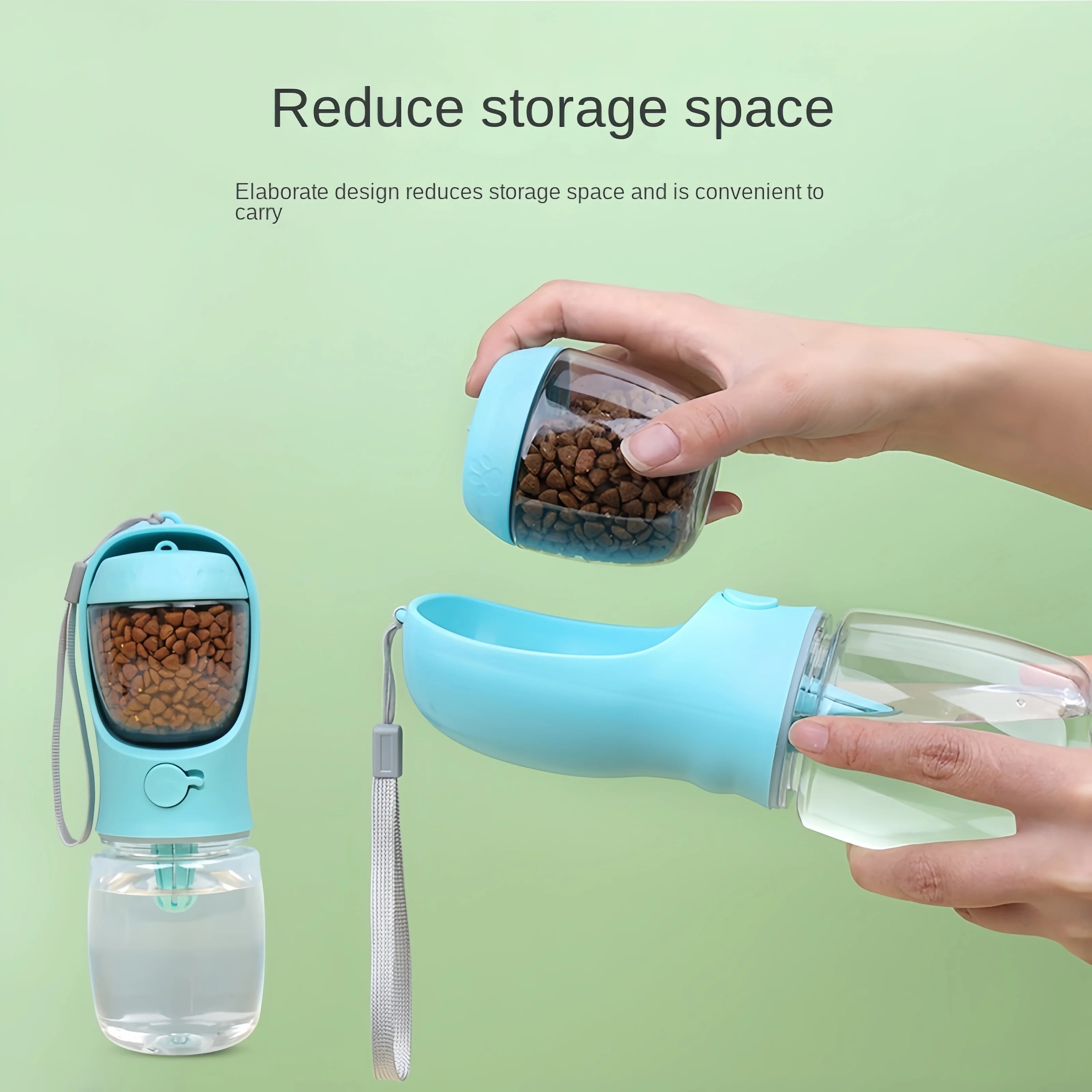 Portable Dog and Cat Water Bottle with Food Storage - Smarsty