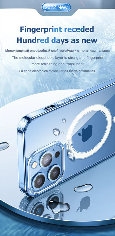 Smarsty MagSafe Clear Case for iPhone Magnetic Wireless Charging -