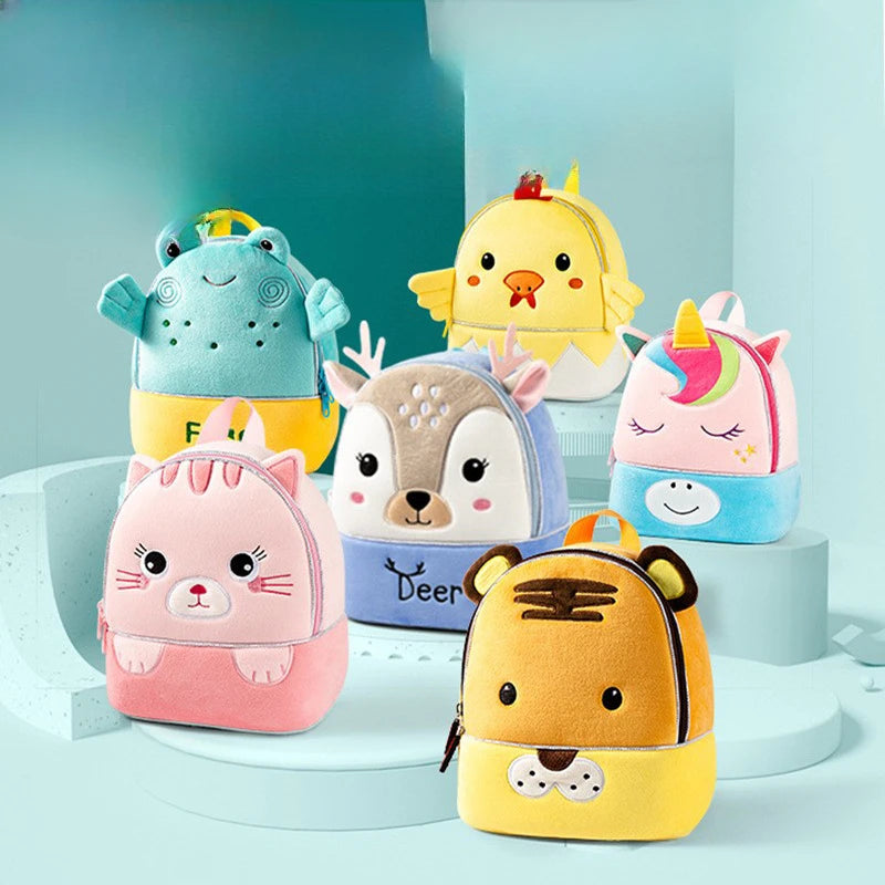 Plush Kindergarten Backpack Anti Lost Cute Design Kids - Smarsty