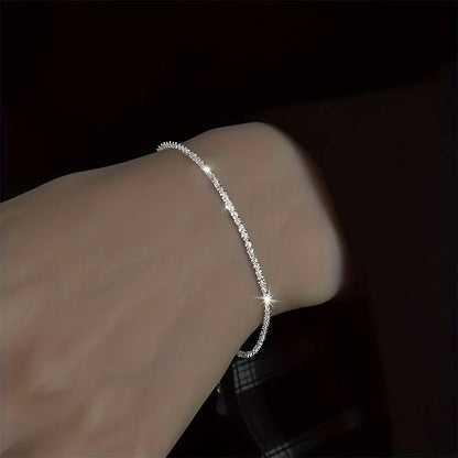 Shiny Silver Plated Necklace and Bracelet Jewelry Set - Smarsty