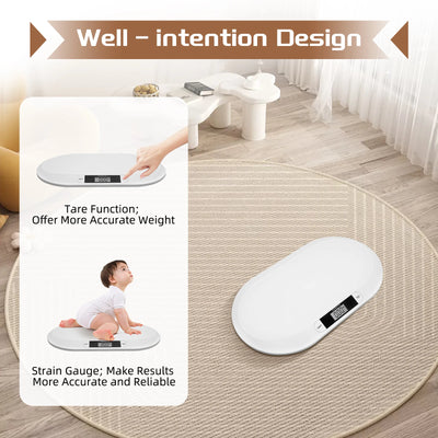 Digital Baby Scale – 44lb Capacity, High Precision Strain Gauge, Auto Shut-Off, Overload Indicator, Multi-Unit Display (kg/lb/st - Smarsty