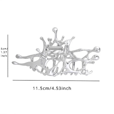 Large Metal Claw Clips For Women Strong Hold Silver - Smarsty