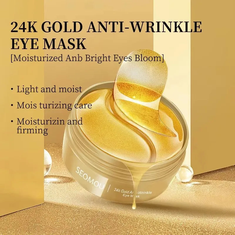24K Gold Hyaluronic Acid Eye Masks for Dark Circles - Smarsty