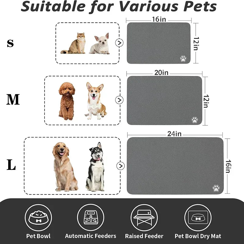 Absorbent Pet Feeding Mat for Easy Clean Up - Smarsty