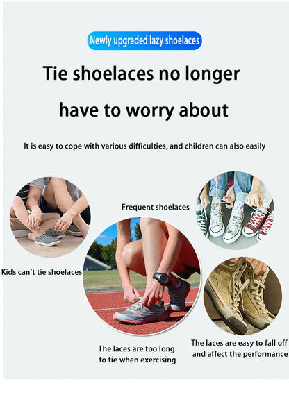 Elastic Laces Sneakers Press Lock Shoelaces Without Ties 8MM Wide Flats No Tie Shoe Laces Kids Adult Sports Running Shoelace NEW