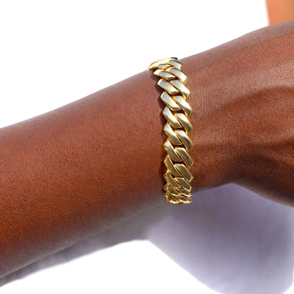14MM Iced Prong Link Cuban Chain Bracelet for Men and Women - Smarsty