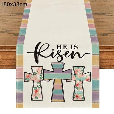 Linen Easter Rabbit Table Runner for Spring Decor - Smarsty