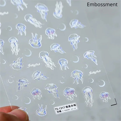 Summer Beach Nail Art Stickers with Ocean Designs - Smarsty