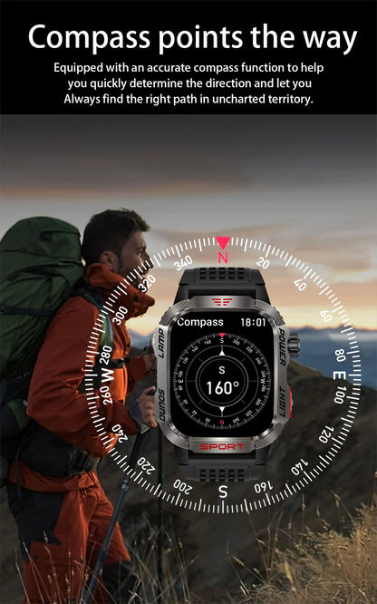 Waterproof Military GPS Smart Watch With Bluetooth Call - Smarsty