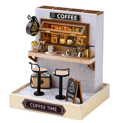 DIY Miniature Dollhouse Kits Hourly Light Studio House Sea Villa Wooden Doll House With Furniture Building Kids Toys Xmas Gifts by Smarsty