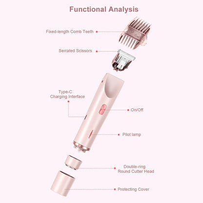 Women Hair Removal Razor Electric Epilator Portable Painless Pubic Legs Body Hair Trimmer for Ladies Bikini Underarms Legs Hair