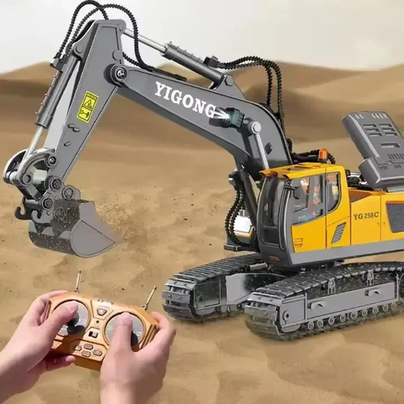 2.4G Remote Control Excavator Dump Truck RC Model Car Toy Professional Alloy Plastic Simulation Construction Vehicle Kids Gifts