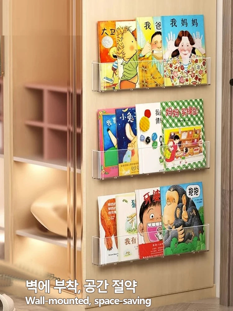 Organizer Picture Book Display Cabinet Bookshelf Children's Wall Behind the Door Reading Magazine Storage Wall Hanging Bookshelf by Smarsty