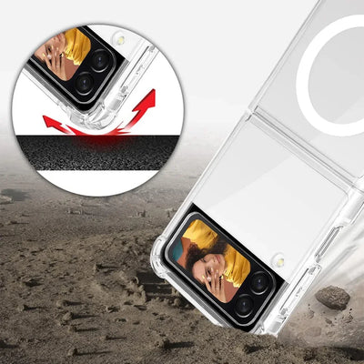 Magnetic Transparent Galaxy Z Flip Case Wireless Charging - Smarsty