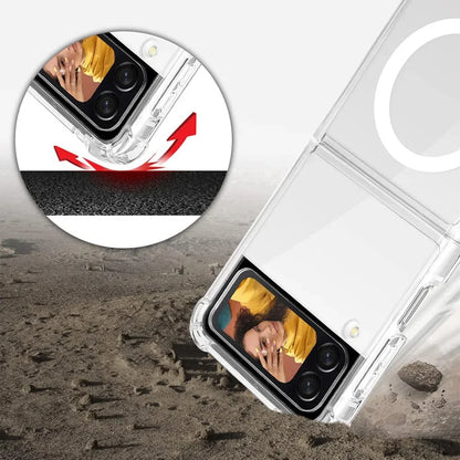Magnetic Transparent Galaxy Z Flip Case Wireless Charging - Smarsty
