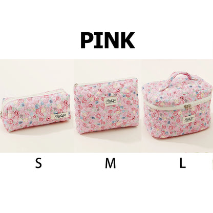 1pcs Cute Quilted Cotton Makeup Bag Women Zipper Cosmetic Organizer Cloth Handbag Box Shape Portable Toiletry Case for Girls - Smarsty