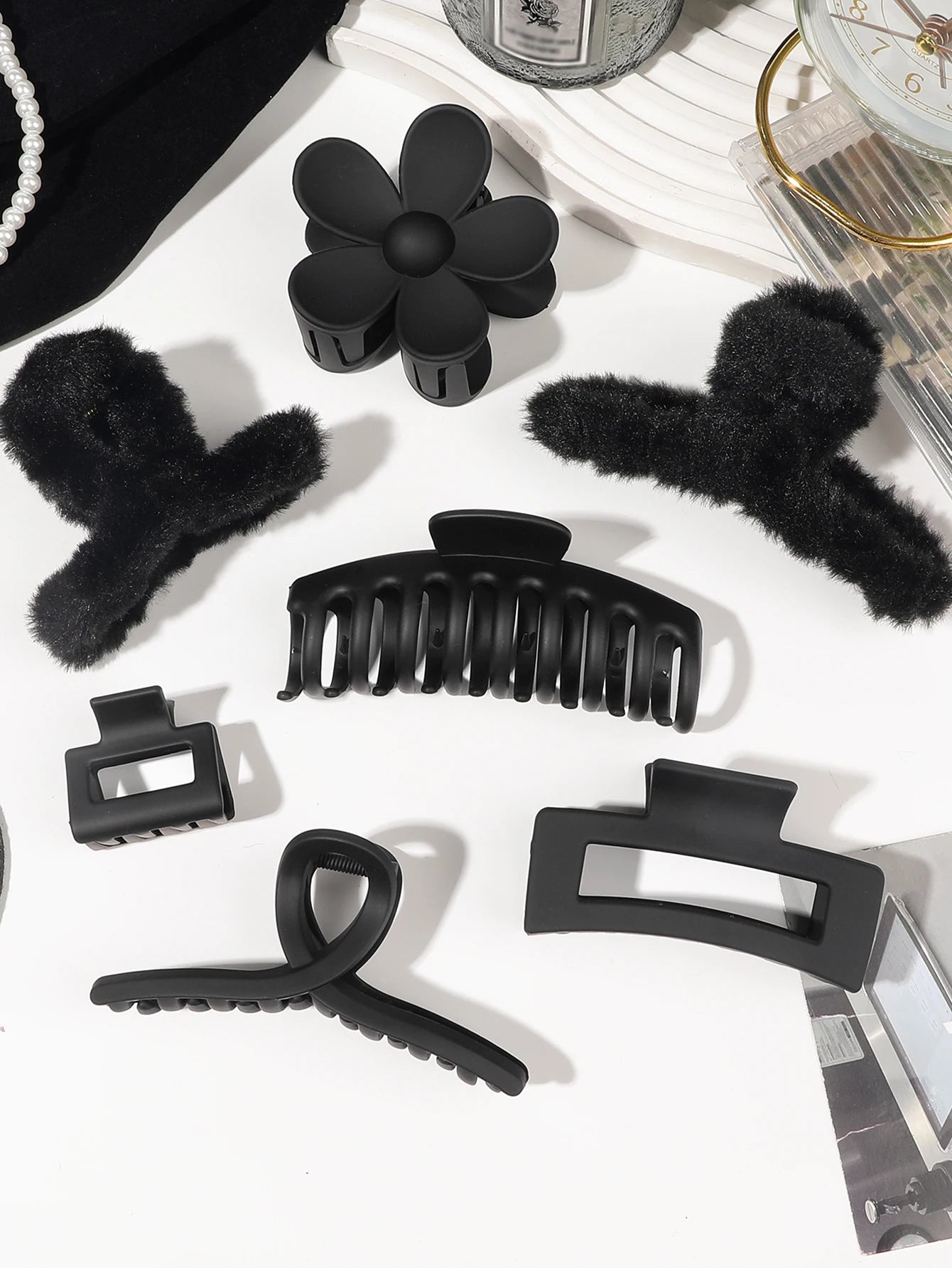 Neutral Color Large Matte Hair Claw Clips Strong Hold - Smarsty