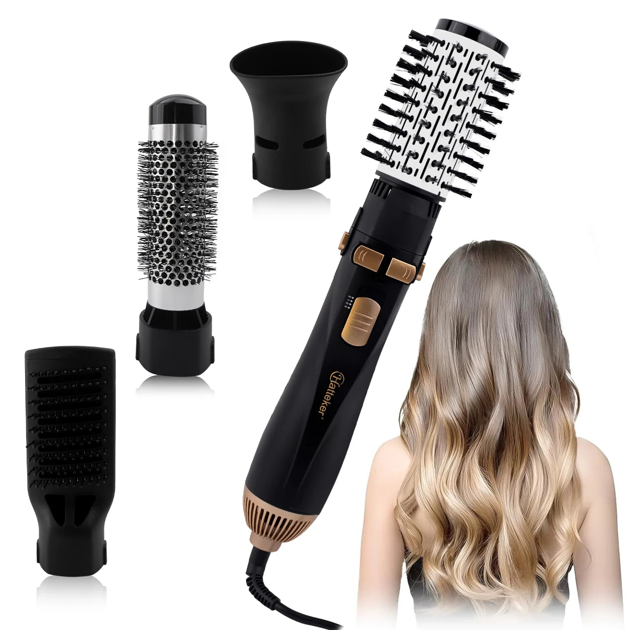 Hatteker Hot Air Brush Hair Dryer with Strong Wind - Smarsty