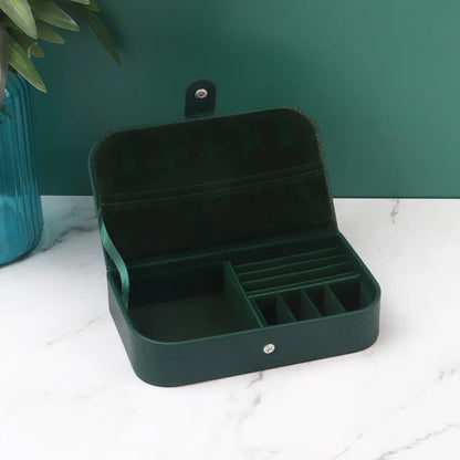 Portable Jewelry Organizer Case for Travel with Leather Storage - Smarsty