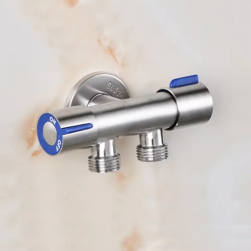 Stainless Steel Bathroom Toilet Angle Valve with Double Outlet - Smarsty