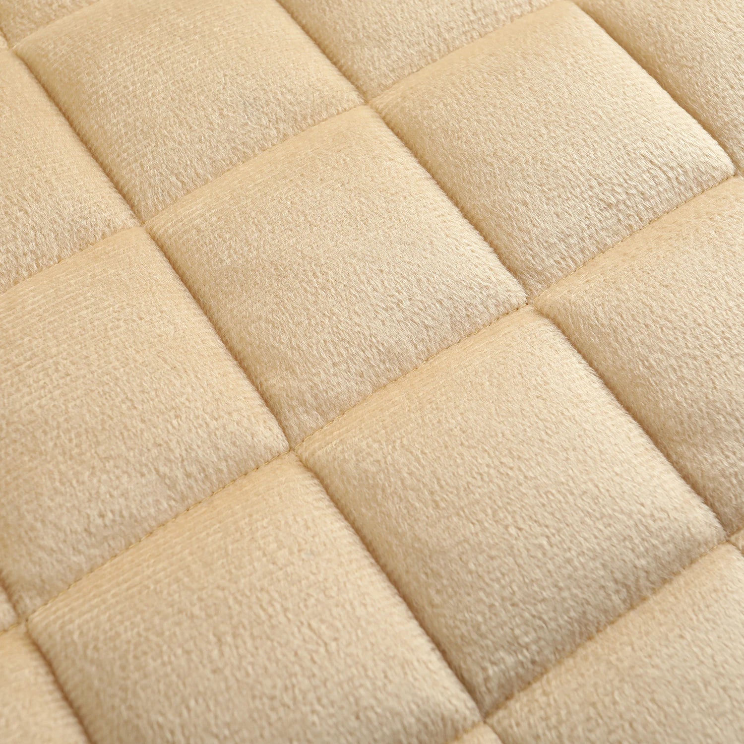 Plush Plaid Winter Car Seat Cushion With Storage Bag - Smarsty
