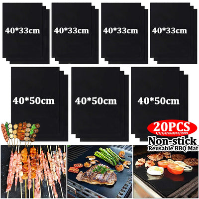 Non-Stick BBQ Grill Mat Set for Easy Cleaning - Smarsty