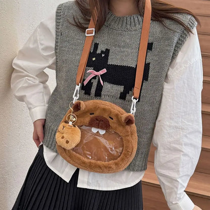 Capybara Plush Cartoon Shoulder Bag Large Capacity Unisex - Smarsty