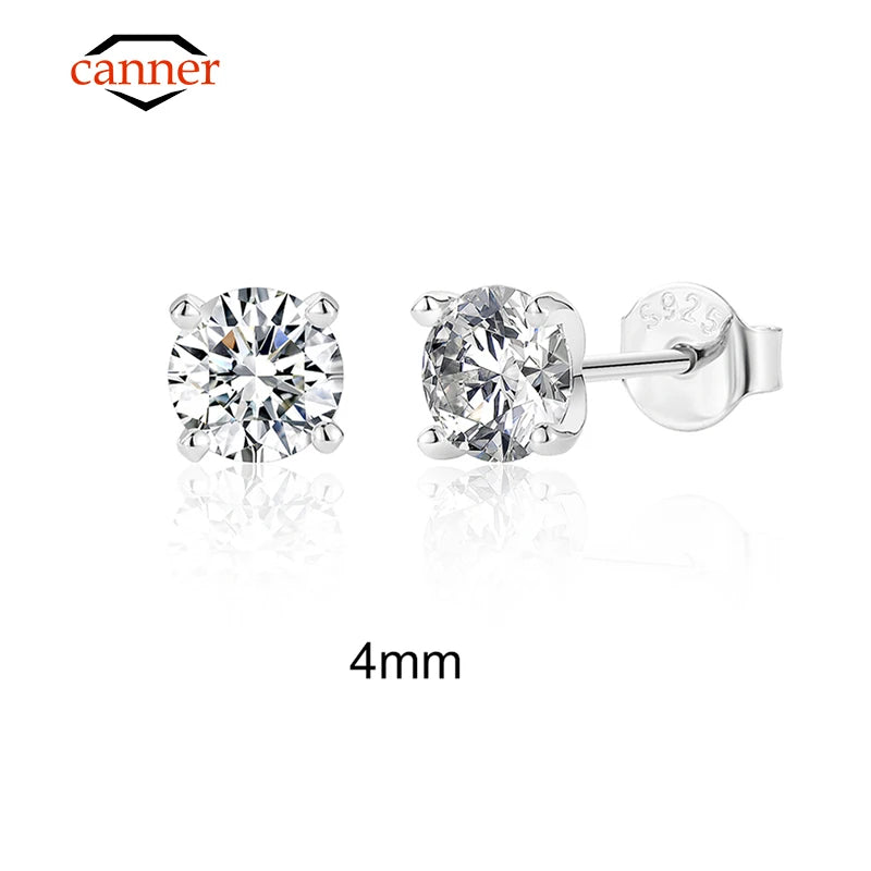 Moissanite Stud Earrings 0.5 To 1.2 Carat Sterling Silver - Smarsty