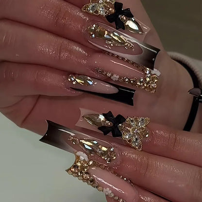 24 Piece Y2K Leopard Print French Press On Nails - Smarsty