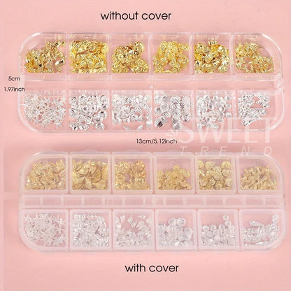 Metal Summer Ocean Nail Charms Set with Starfish and Shell - Smarsty